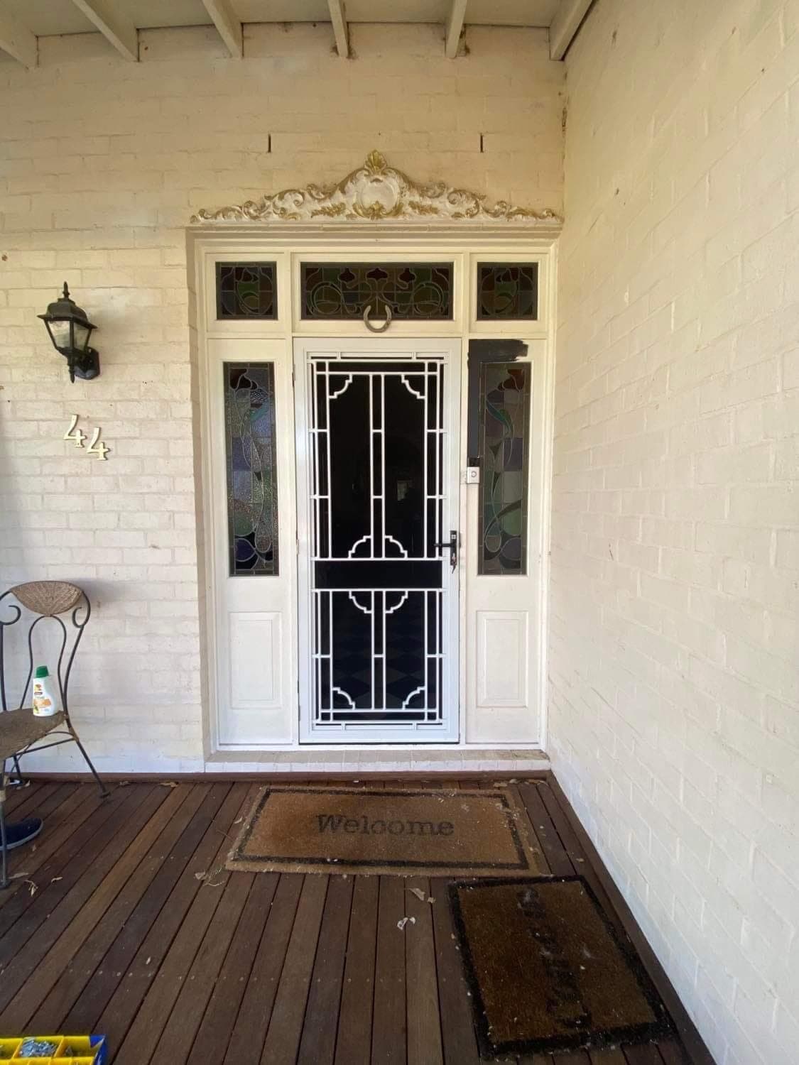 Heritage decorative screen door installed by Advanced Security Doors