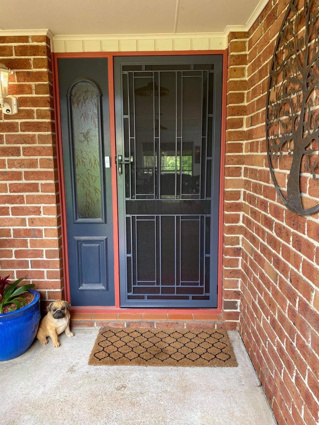 Heritage decorative screen door installed by Advanced Security Doors