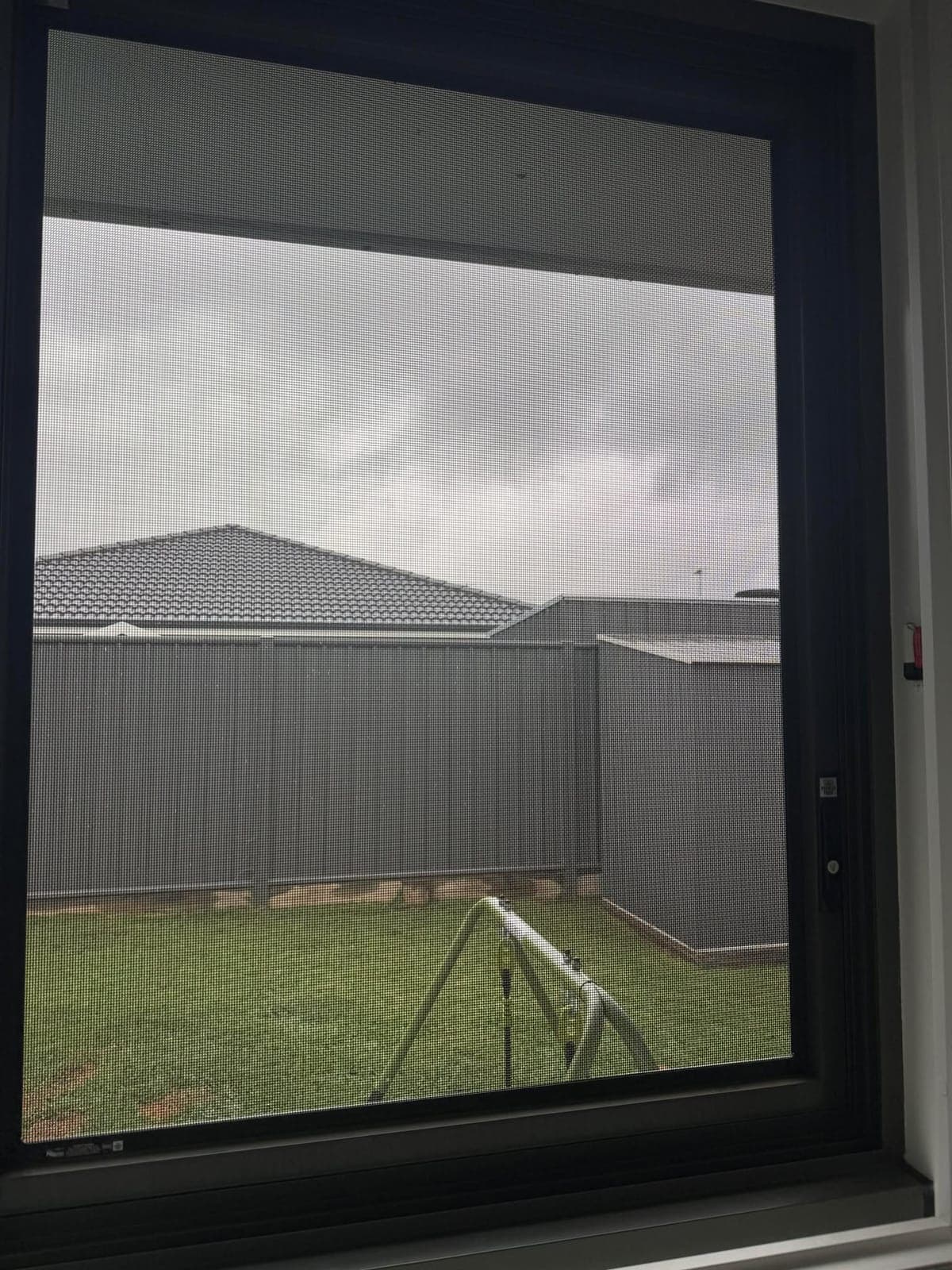 Hinged window screen — install 1