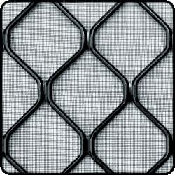 Aluminium diamond grille pattern close-up