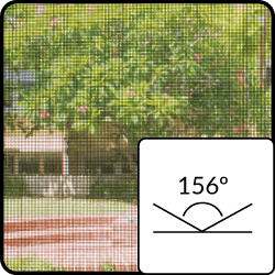 Dual-action handle detail on a hinged screen window