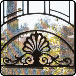 View through a Heritage cast aluminium panel