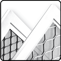 Close-up of a Diamond welded frame corner