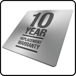 Prowler Proof 10-year replacement warranty badge