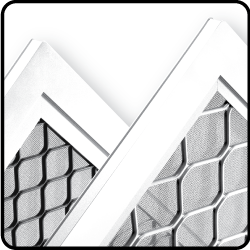 Close-up of a Diamond welded frame corner